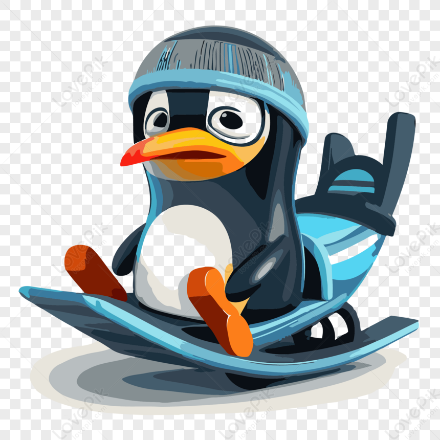 Penguin Sledding Vector,cartoon,sticker Free PNG And Clipart Image For ...