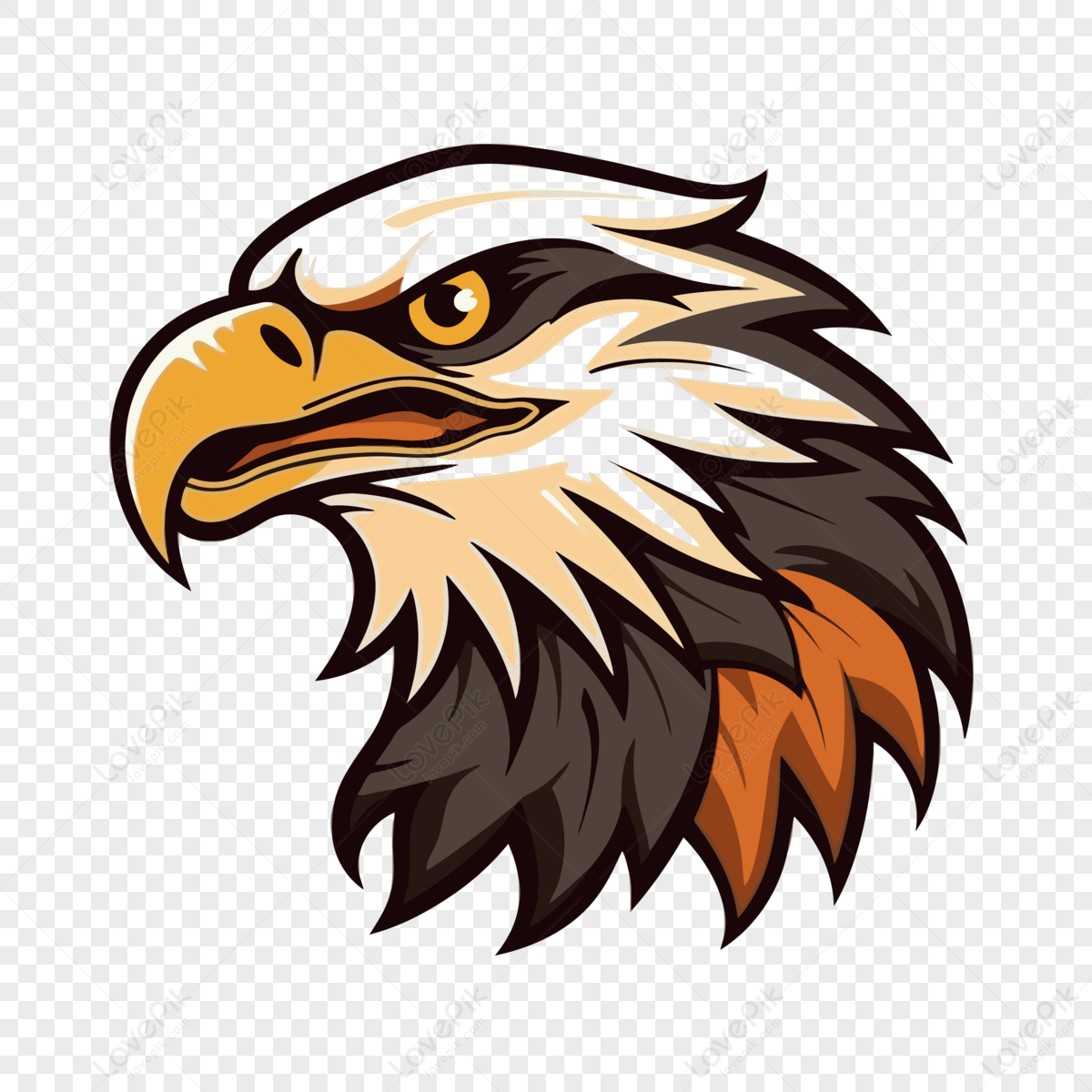 Phila Eagle Clipart การออกแบบหัวมาสคอตนกอินทรีในการ์ตูนสี เวกเตอร์ PNG ...