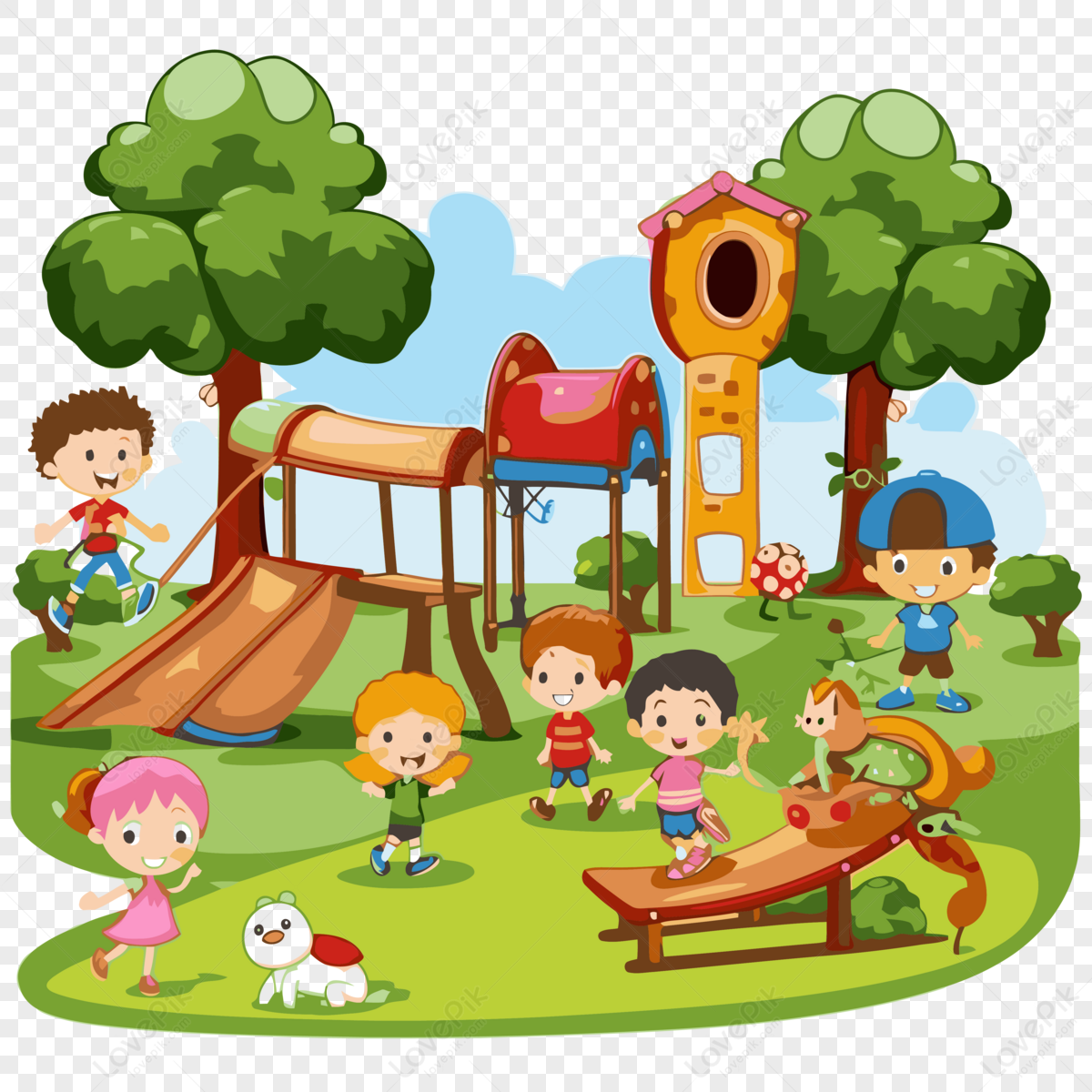 Maglaro Sa Labas Ng Clipart Na Mga Bata Na Naglalaro Sa Park ...