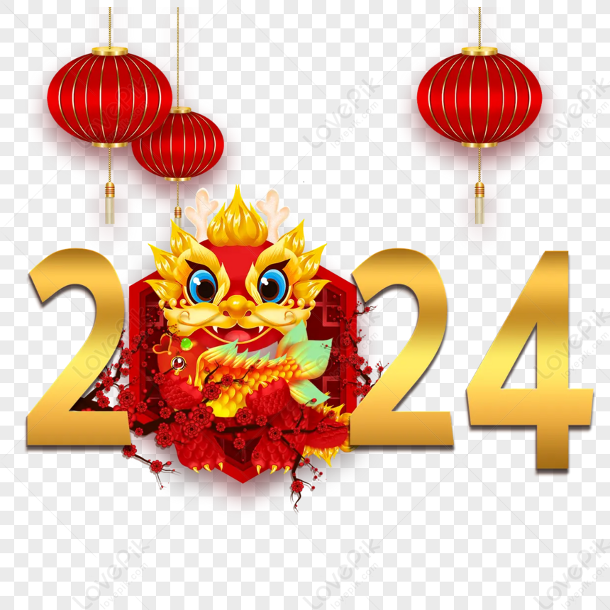 Capodanno Cinese 2024 Anno Del Drago - Immagini vettoriali stock e