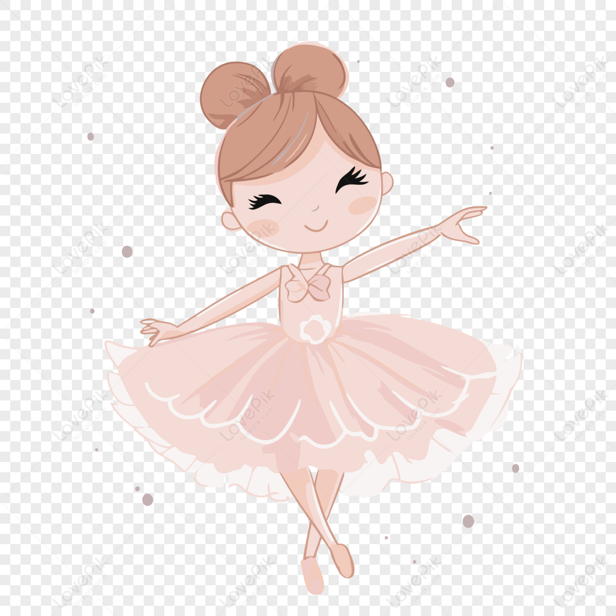 Cute Ballerina Clipart Cartoon Flat Vector Illustration Of A Cute 