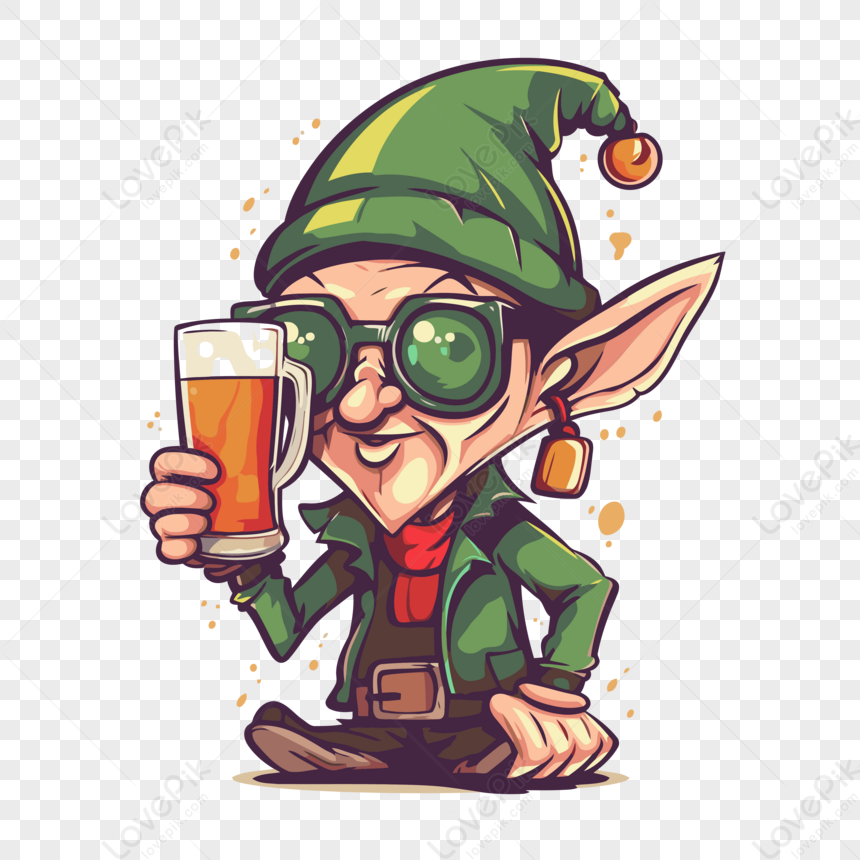 Drunk Elf Vector,cartoon,sticker PNG White Transparent And Clipart ...