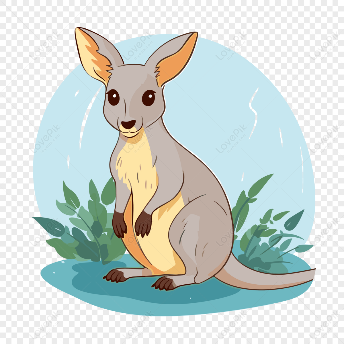 Wallaby Clipart Cute Character Illustration Of A Kangaroo Sitting On ...