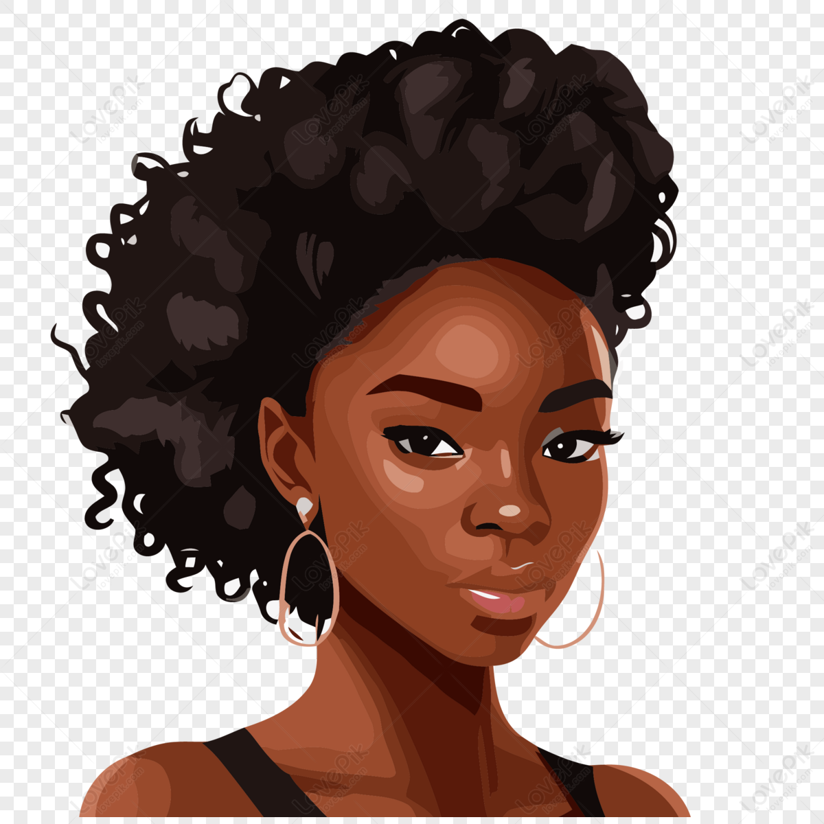 Black Woman Vector,cartoon,sticker PNG Image And Clipart Image For Free ...