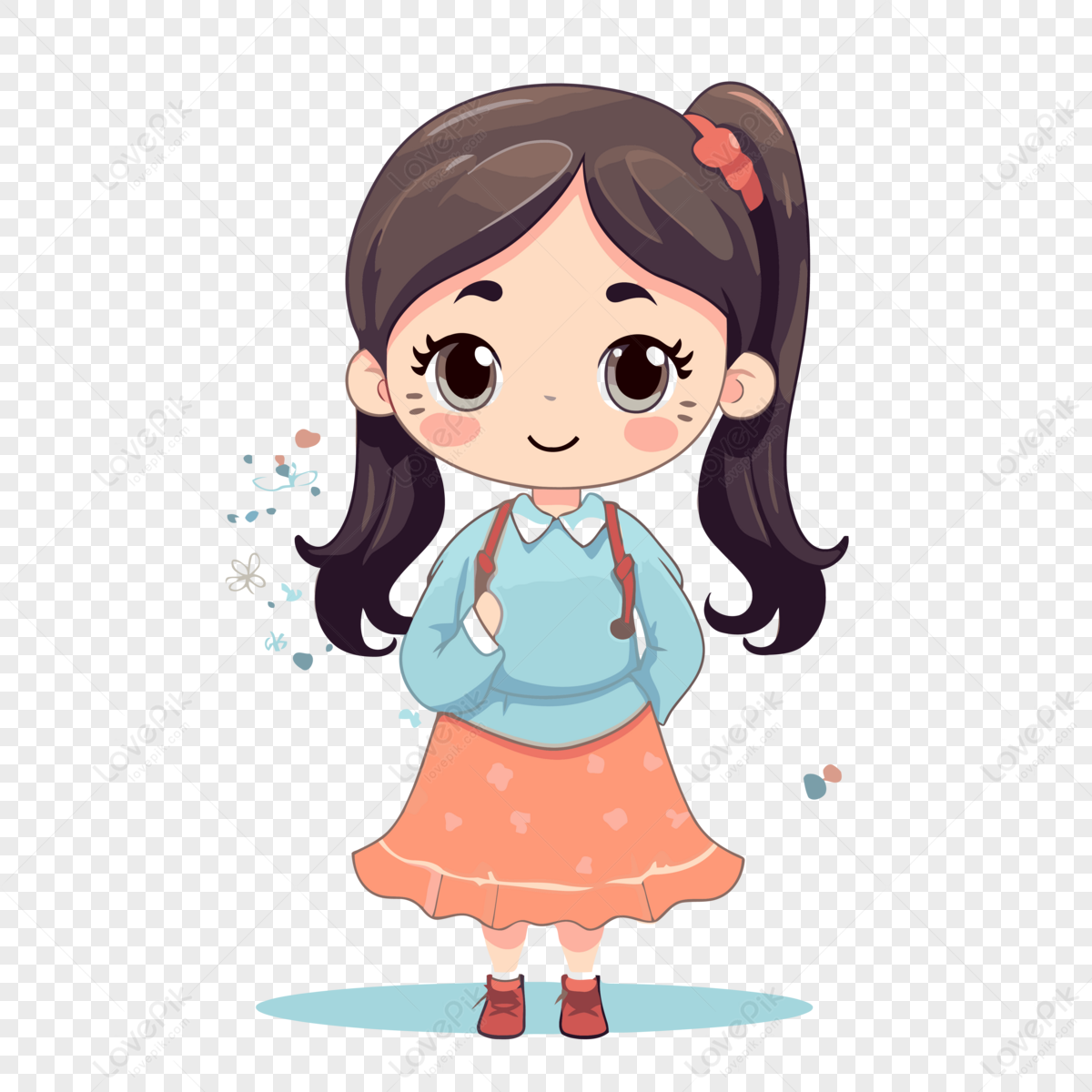 Gambar Gambar Kartun Cewek Lucu Clipart Kartun Cewek Imut Vektor,dengan ...