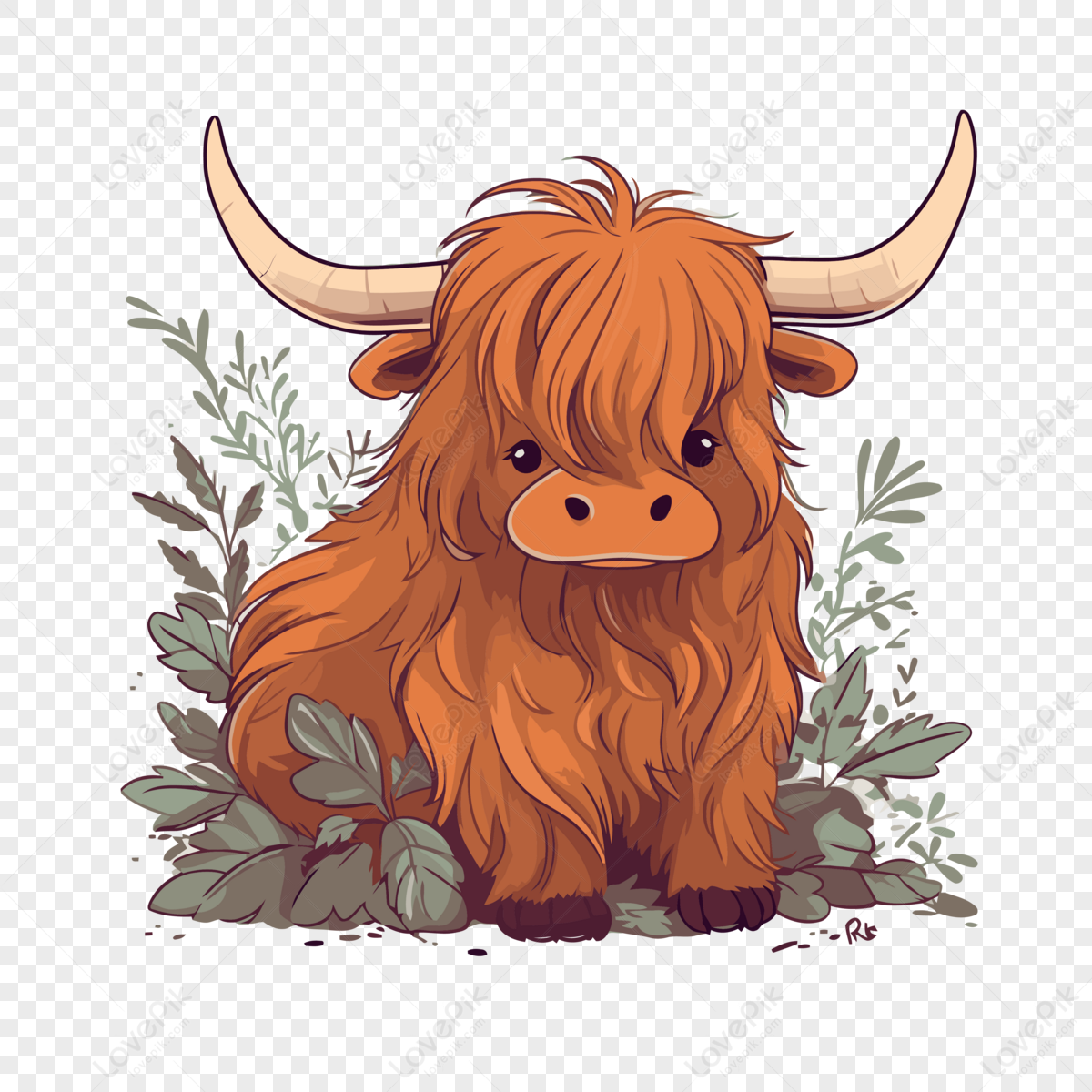 Cute Highland Cow Vector,sticker,cows,cartoon PNG Picture And Clipart ...