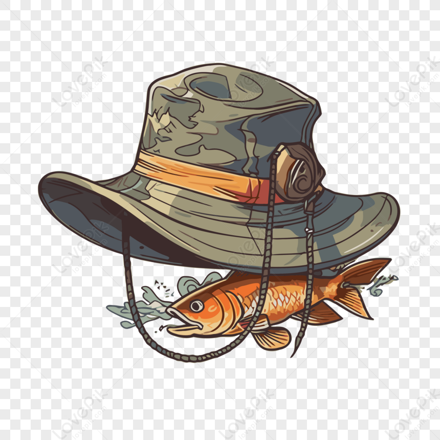 Fishing Hat Vector,sticker,cartoon PNG Hd Transparent Image And
