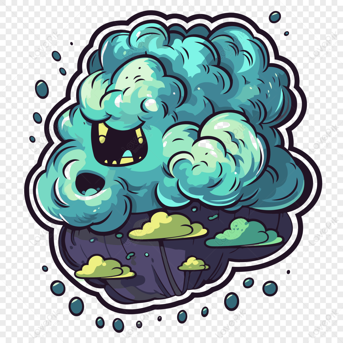 Spooky Cloud Vector,cartoon,sticker PNG Transparent Image And Clipart ...