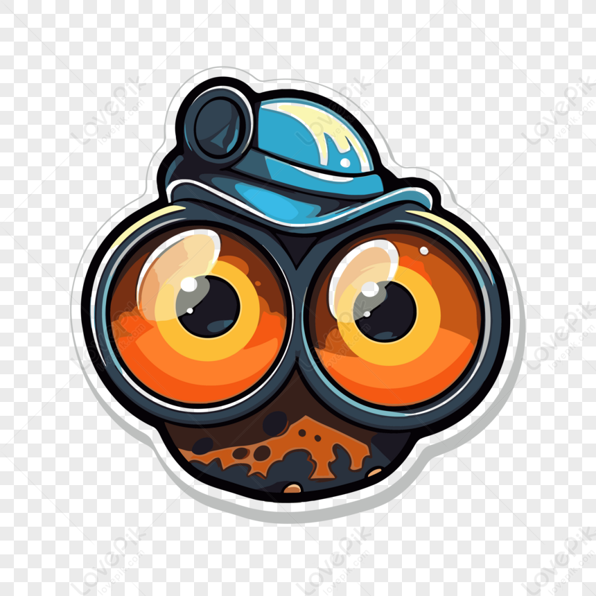 Cartoon Eye Wearing Goggles Sticker Vector Clipart,sight,cartoon Eyes ...