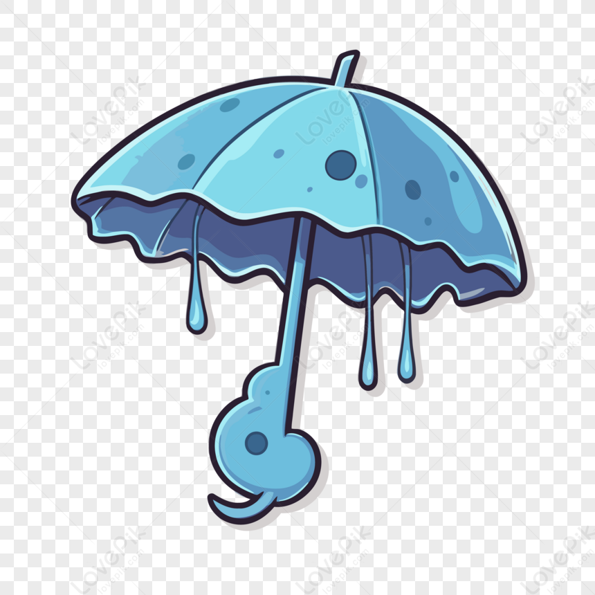 la pluie tombe sur un parapluie clipart