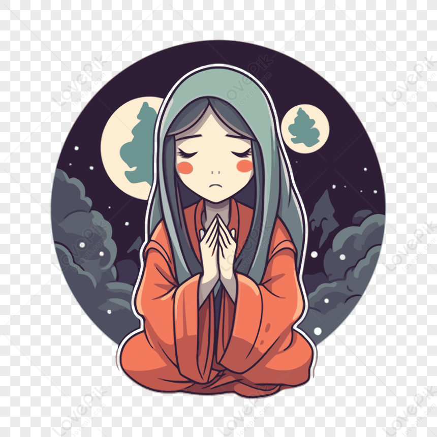 Anime girl praying on Craiyon
