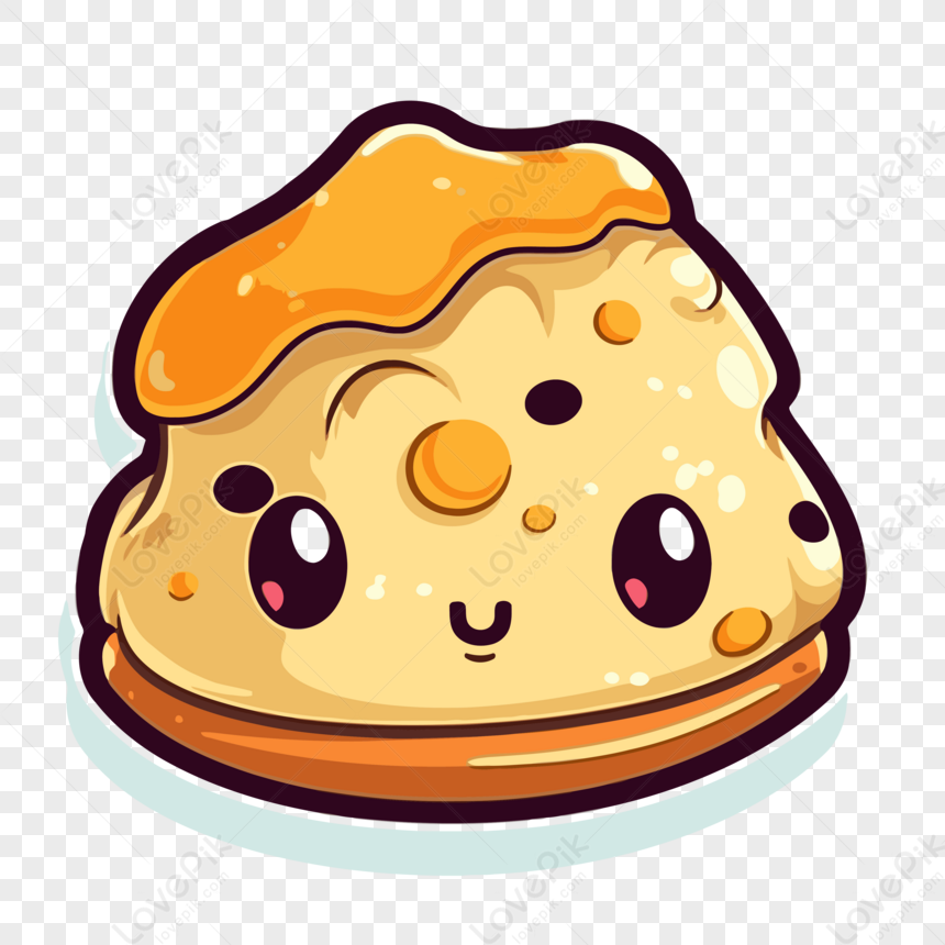 Cute Kawaii Pancake With Smiling Face Vector Illustration Ilustraço ...