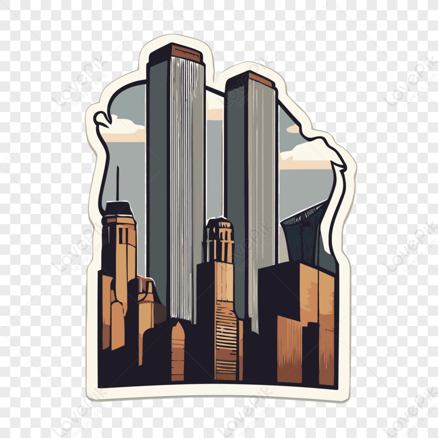 Two Twin Towers Sticker Vector Clipart,the Two Towers,twins Free PNG ...