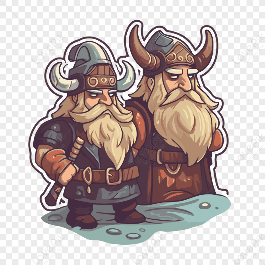 Dos Vikingos Con Barba Juntos Ilustración Vectorial PNG Imágenes Gratis ...