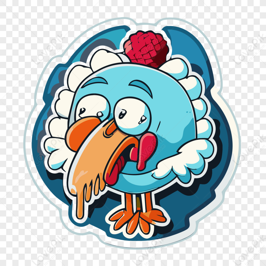 Cartoon Turkey Sticker Vector Illustration With Mouth Clipart,cartoon ...