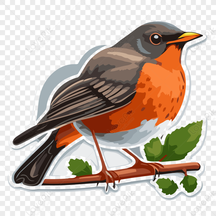 Robin Sticker Clipart Vector Free PNG And Clipart Image For Free ...