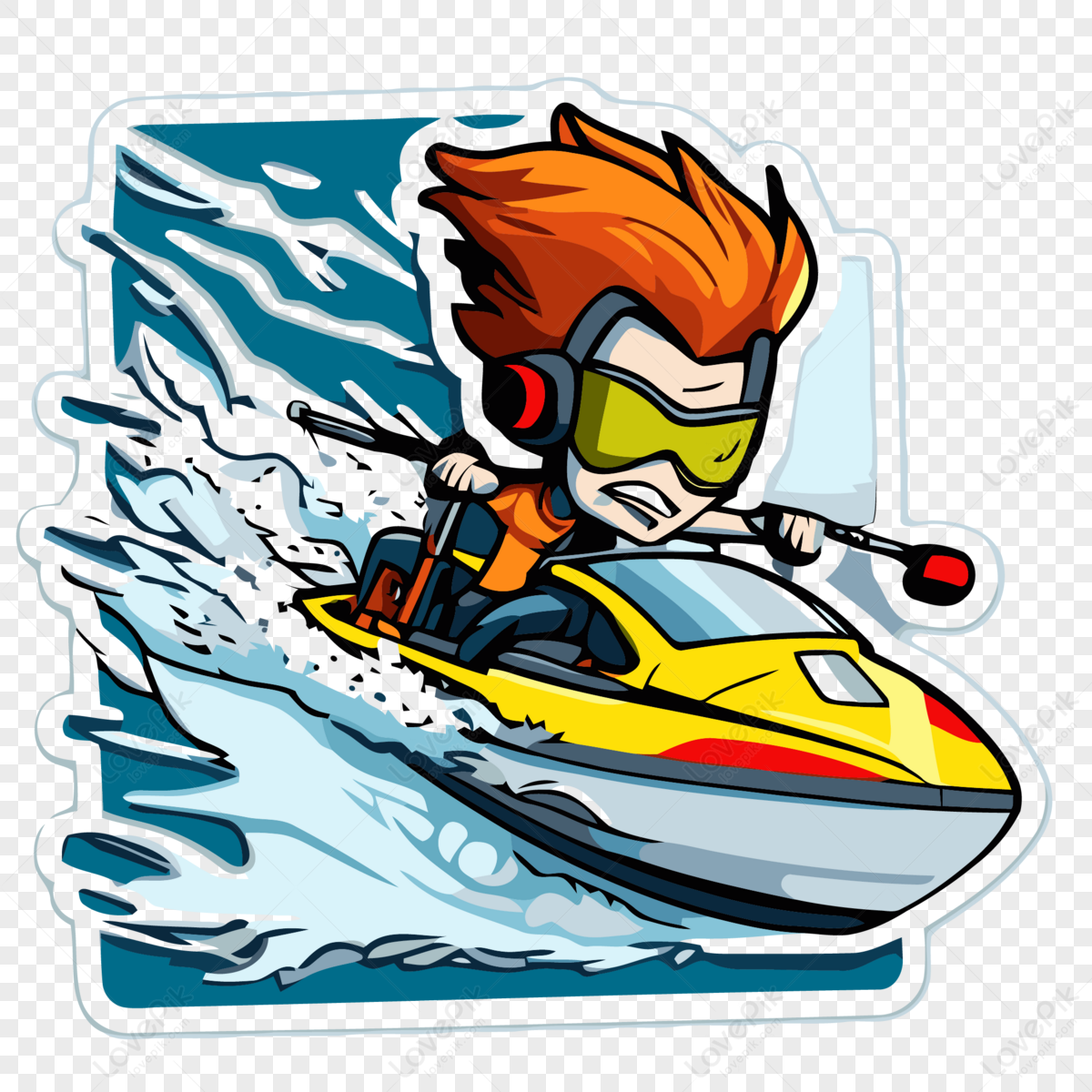 Adesivo Para Um Pescador Dirigindo Um Clipart De Jet Ski Vetor Dirigir Png Imagens Gratuitas