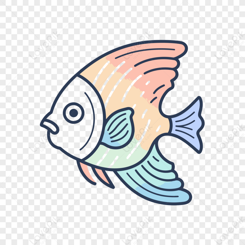 Fish Icon Illustration Linear Color Icon Hand Drawn With Pens Vector Free  PNG And Clipart Image For Free Download - Lovepik
