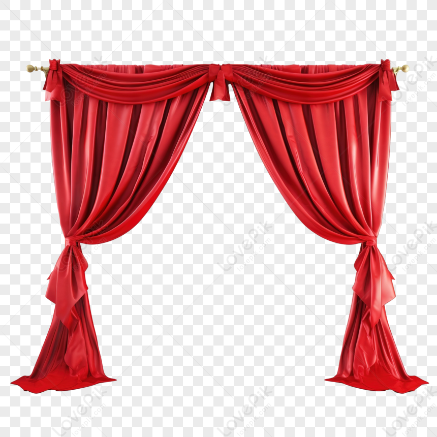 Red Ribbon Wedding Stage Clothing Curtains,plant,xmas Free PNG And ...