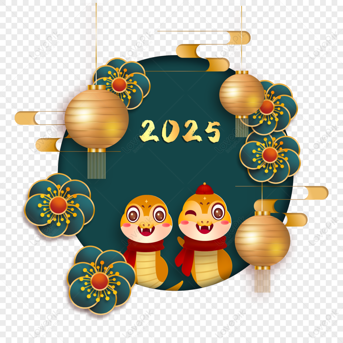 2025 Year Of The Snake Cute Cartoon Threedimensional Papercut Chinese