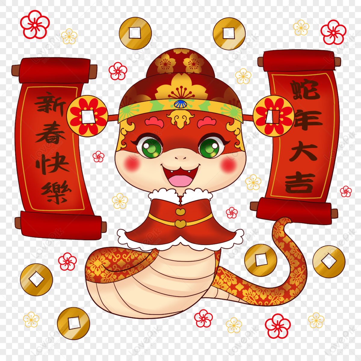 Year Of The Snake Spring Festival 2025 Chinese Zodiac Snake Wears Hanfu