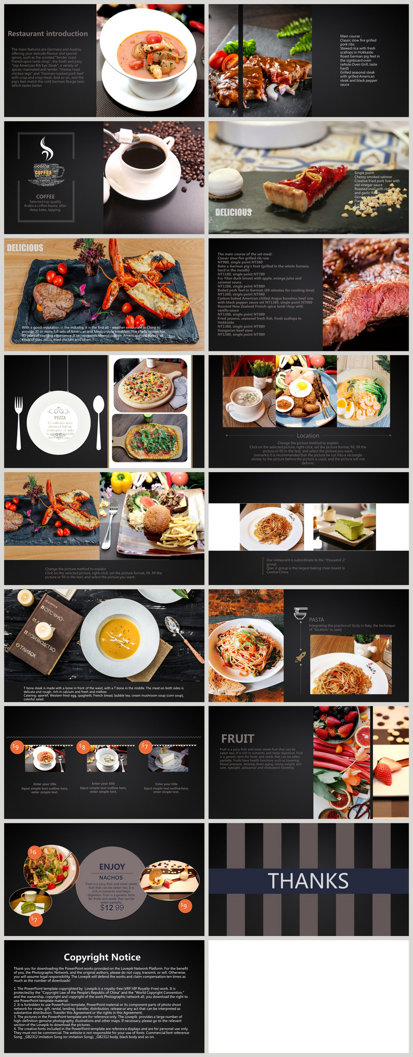 Food and food western restaurant introduction ppt powerpoint In Powerpoint Restaurant Menu Template