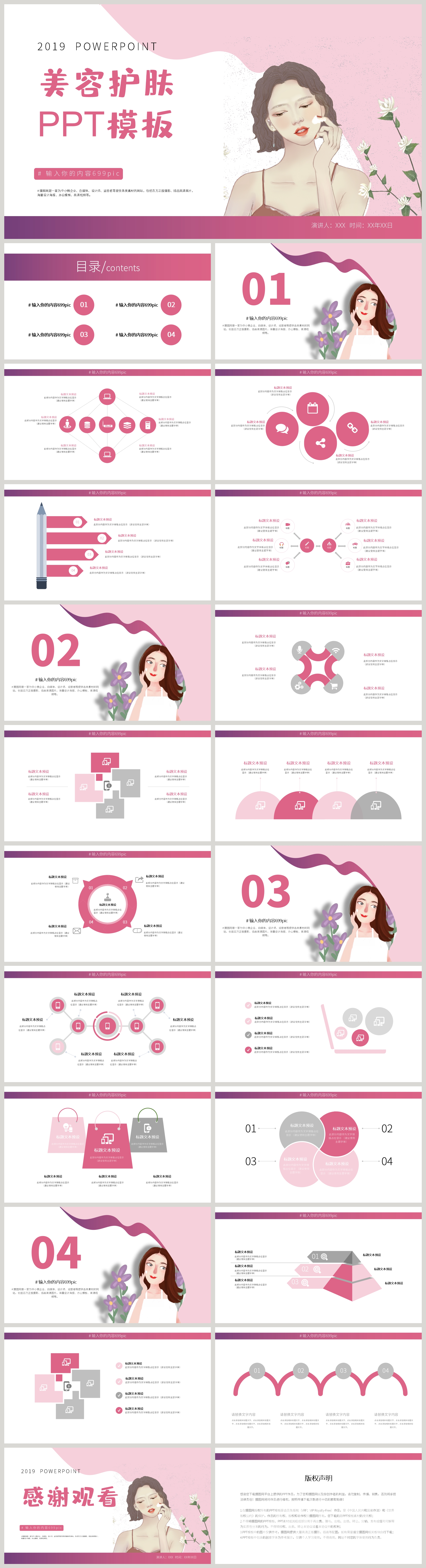 Beauty skin care knowledge ppt template powerpoint templete_ppt free ...