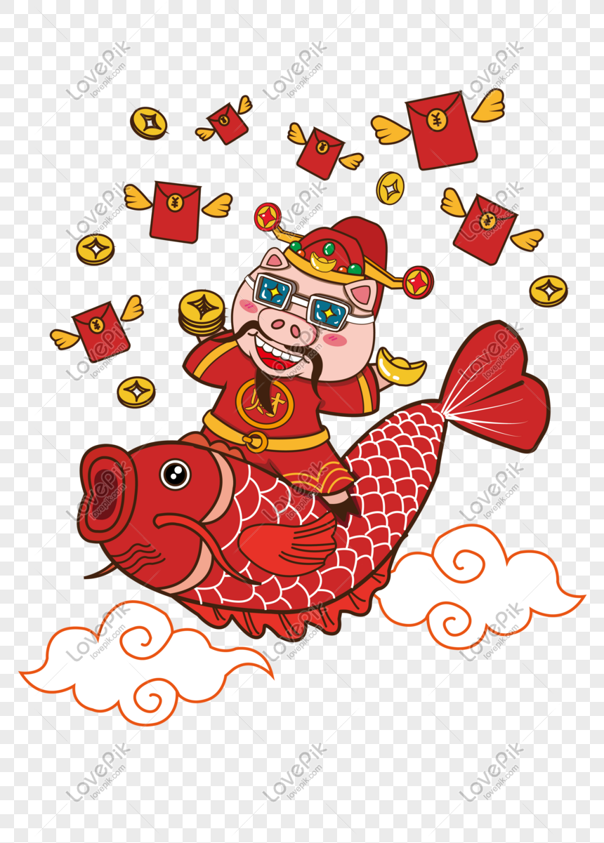 god of fortune clipart fish