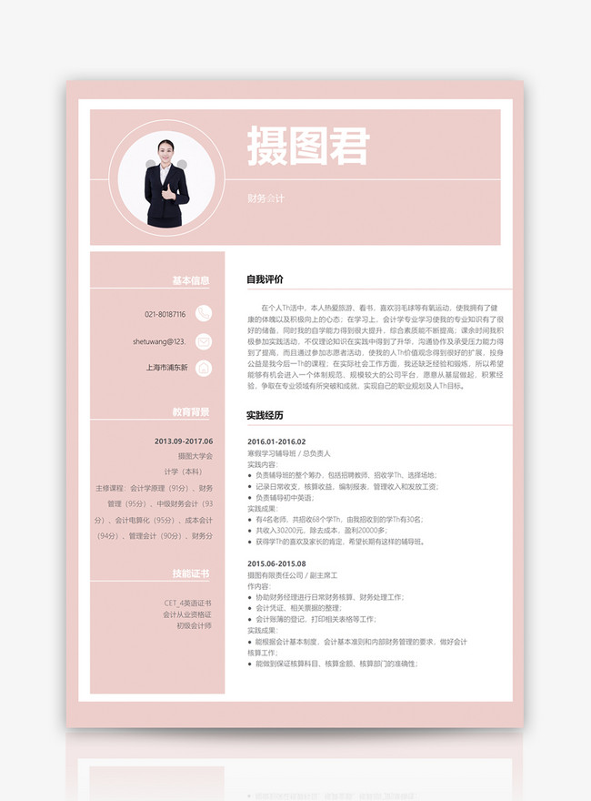 Cake resume personality