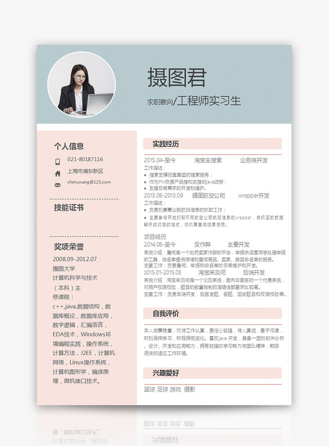 Cake resume personality test