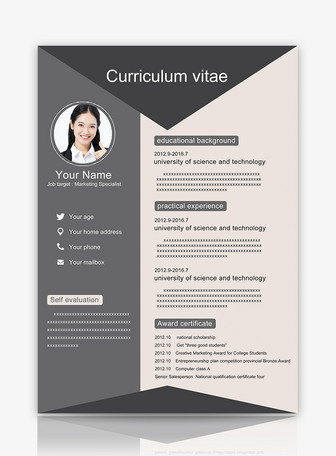 Column Resume Templates, CV Word Templates Free Download - Lovepik